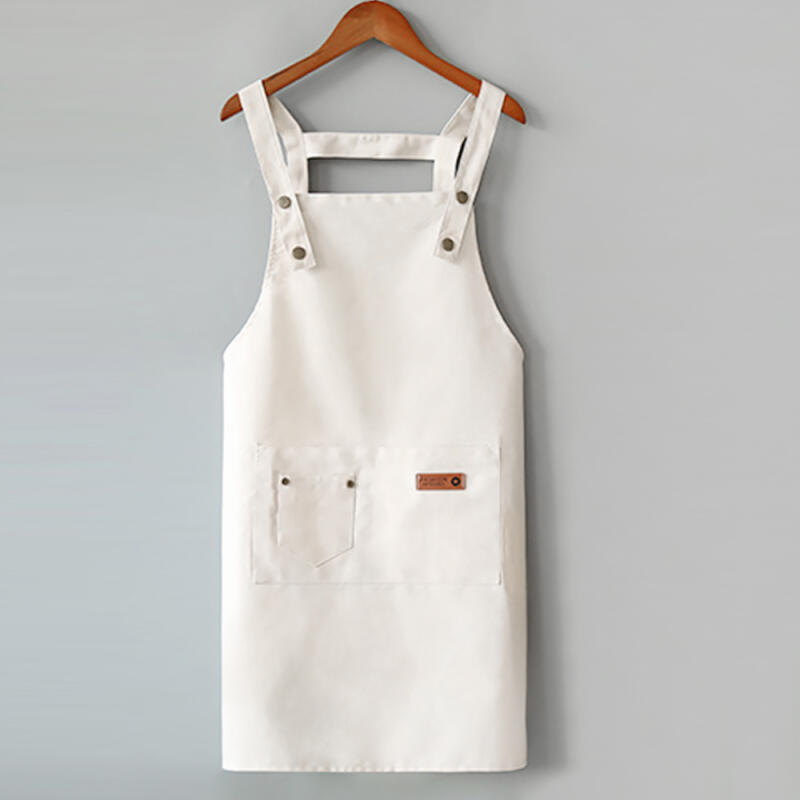 1+1 Canvas Kitchen Apron One-Piece Waterproof 01. Ivory 1+1