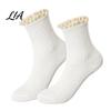Vintage Inspired Lace Hosiery Ruffle Crew Socks for Women, Cotton Frilly Socks, Soft Breathable Elastic Stacked Casual Ankles Daily Wear And