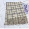 Scarf Women's Imitation Cashmere Plaid Autumn and Winter New Warm Contrasting Color Scarf Fringed Long Shawl