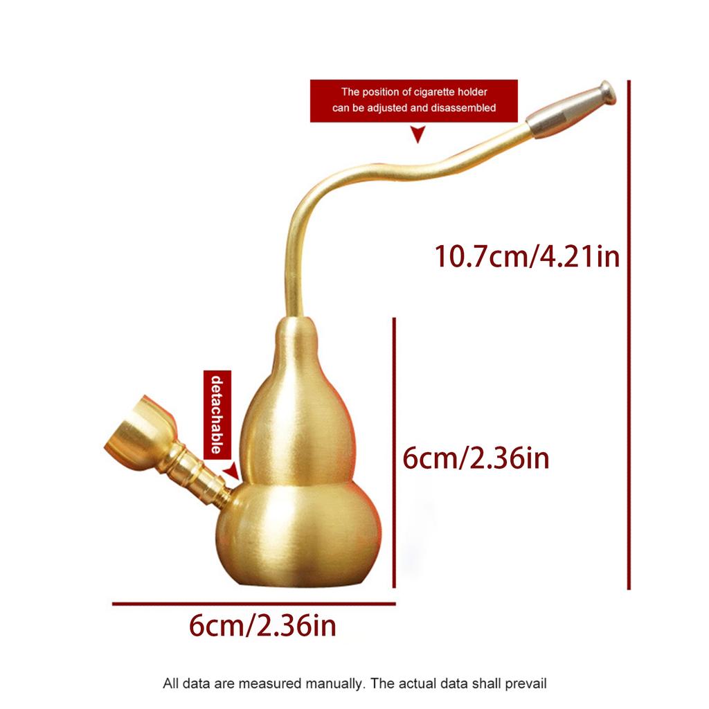 Traditional Craftsmanship Brass Water Pipe Cigarette Holder for Smoking Enthusiasts and Unique Gift Seekers