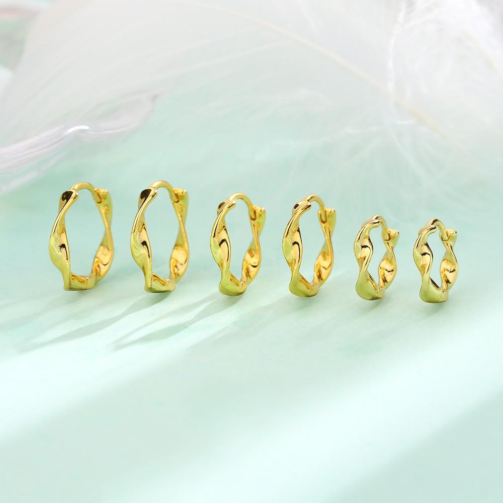 925 Silver Hoop Earring For Women Mobius Office Jewelry Braided Party Birthday Gift