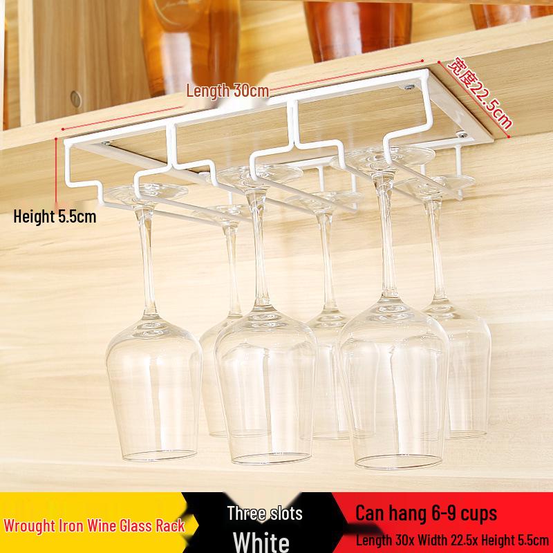 Red Wine Glass Hanging Rack for Stemware Display and Storage