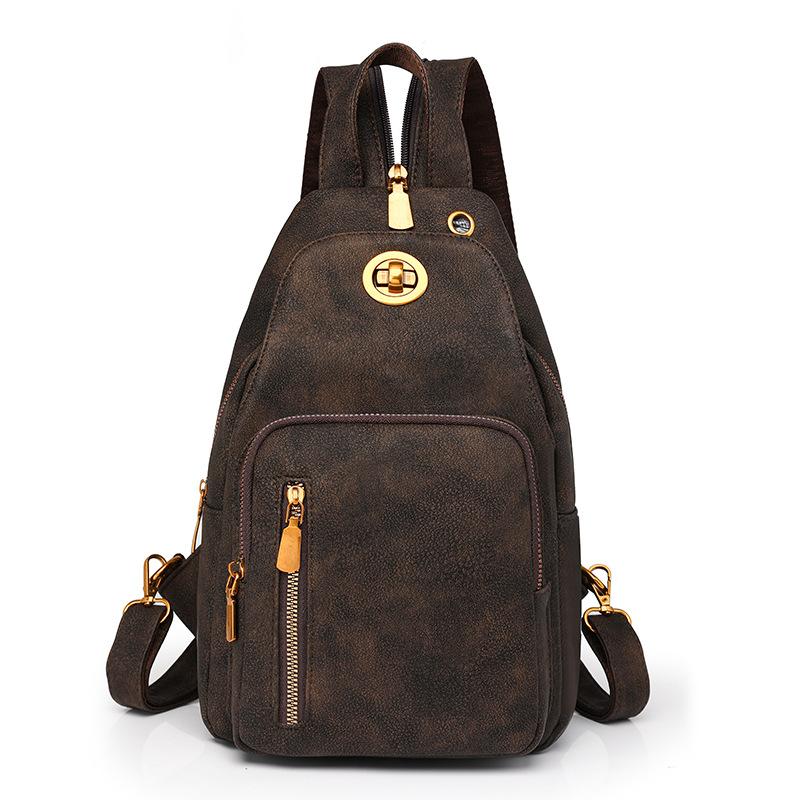 

Водонепроницаемая женская легкая нагрудная сумка многофункциональный рюкзак дорожная сумка кофейный