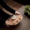 Minimalist Walnut Wood Elliptical Tea Tray