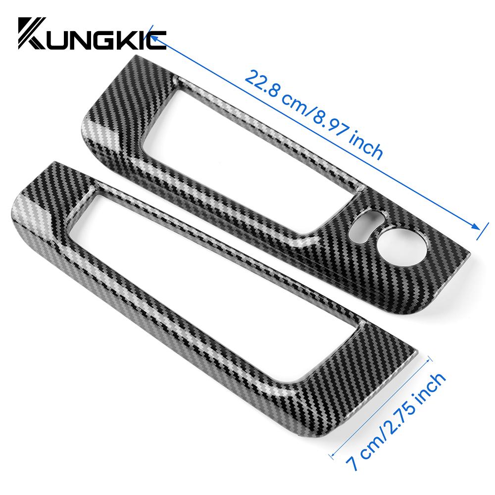 For Fiat 500 Abarth 595 695 2008-2025 ABS Carbon Fiber LHD Car Rearview Mirror Adjustment Window Button Switch Storage Sticker