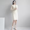 Women's Black High-Neck Petite Wool Knit Dress - 2025 New Autumn/Winter Collection