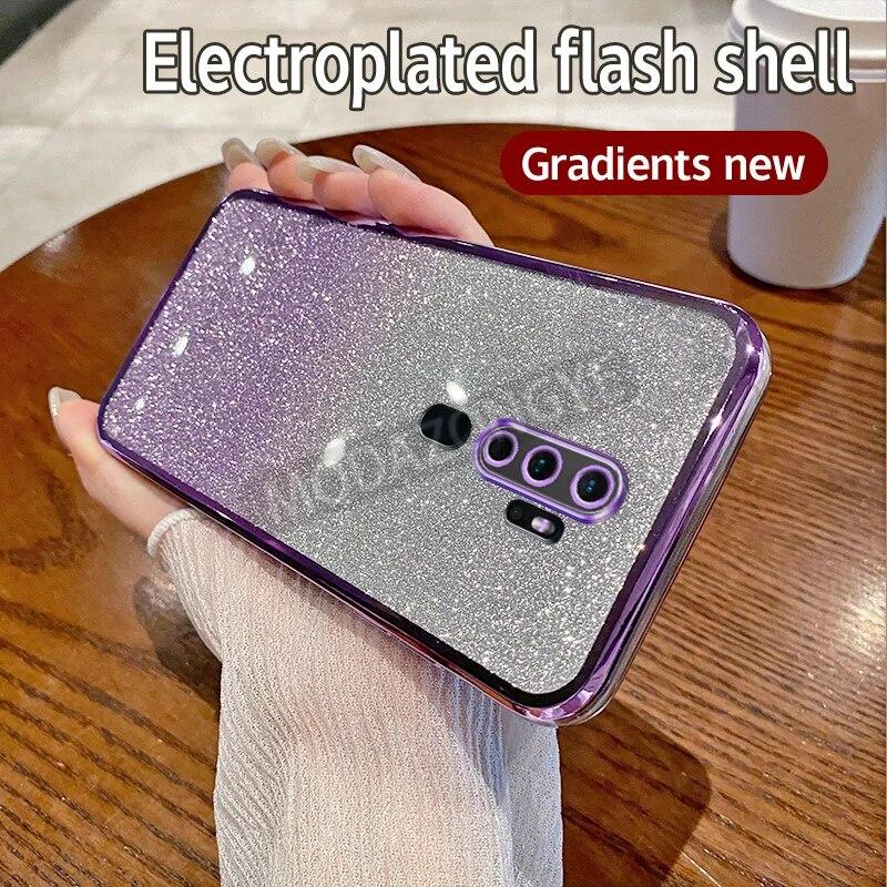 For OPPO A9 2020 Case Electroplating Soft Glitter TPU Cell phone Back Cover CPH1937 CPH1939 CPH1941 Phone Casing For Girl Woman
