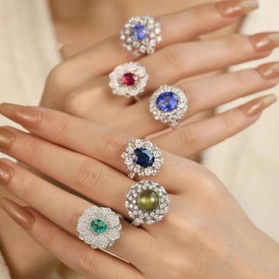 Hochauflösender texturierter Edelsteinring: Eleganter europäischer & amerikanischer Stil, Perfektes Geschenk für Frauen, Trendig & Vielseitig.
