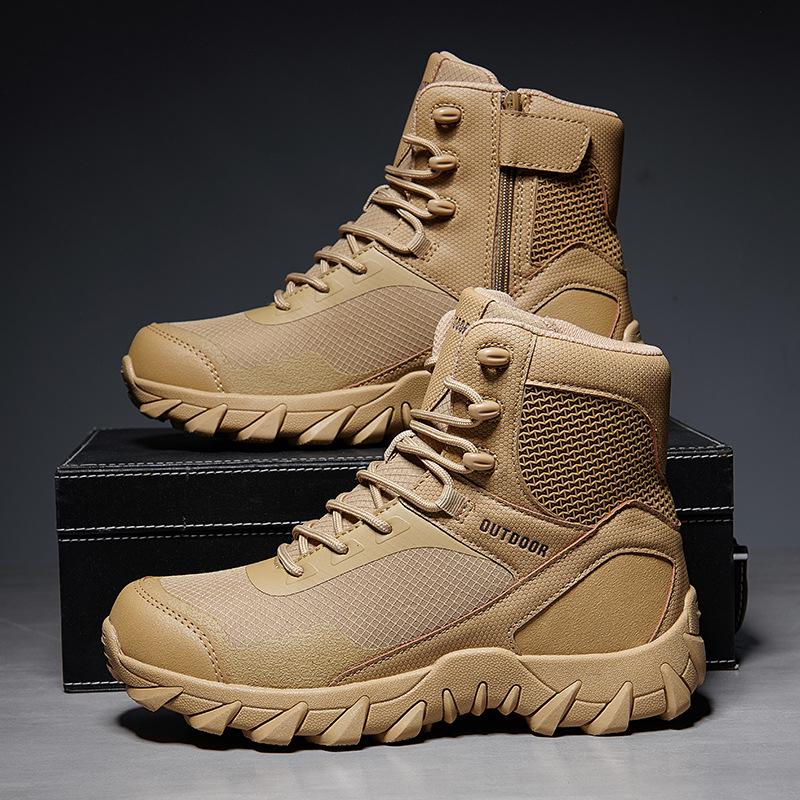 Winter High-Top Tactical Desert Boots for Outdoor Sports and Motorcycling 42 песочный
