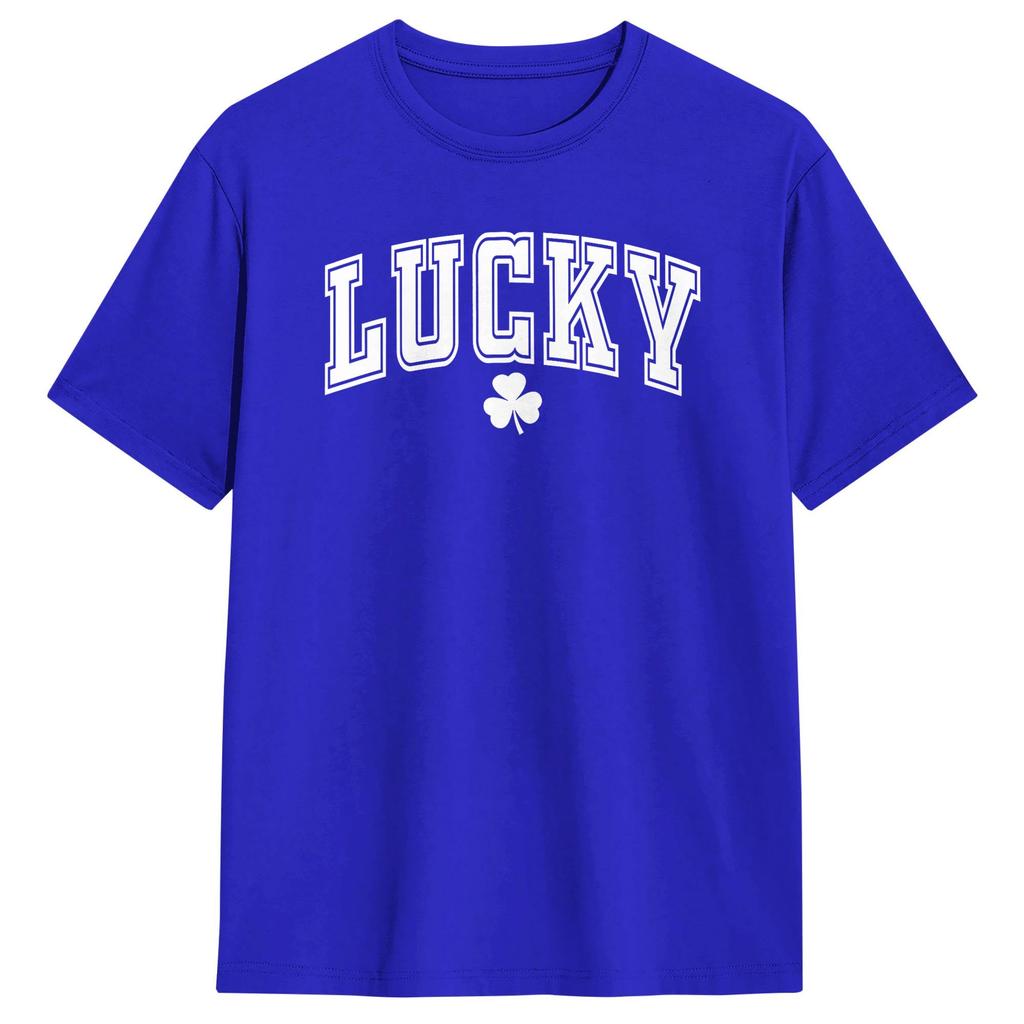 Vintage T Shirt Summer St Pattys Day Lucky Shamrock St Patricks Day Novelty TShirts Cotton Tshirt Unisex Retro Short Sleeve Tees