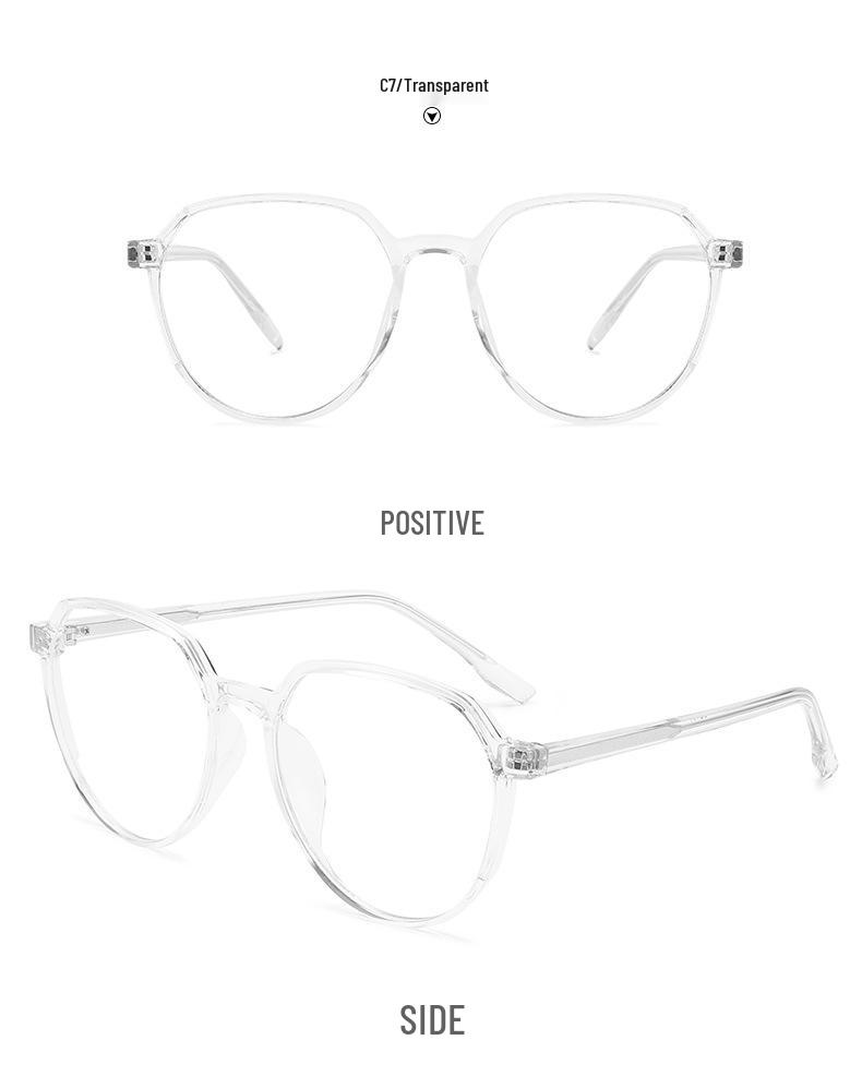 Retro TR90 Transparent Eyeglasses Frame 3C103: Anti-Blue Light Plain Glasses for Men & Women with Pin Cap