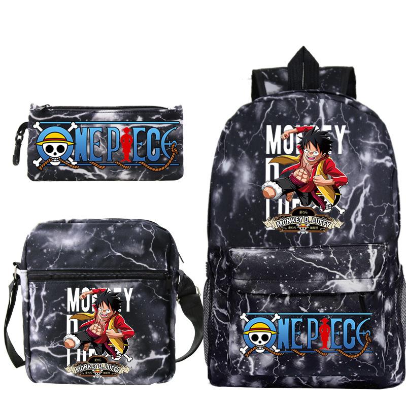 School Bag Large Capacity, Junior High School Students, Primary School Students, School Bag Three-Piece Set, Backpack, Messenger Bag, Stationery Bag