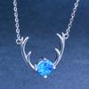 Wish Internet celebrity simple ins wind four-claw opal elk pendant necklace women's exquisite neck chain