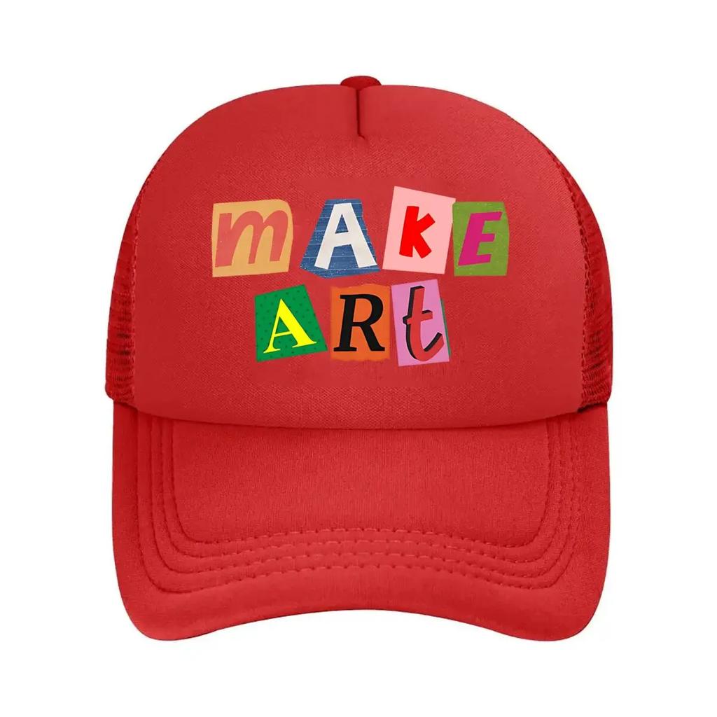 Make Art Collage Sticker Mesh Baseball Cap