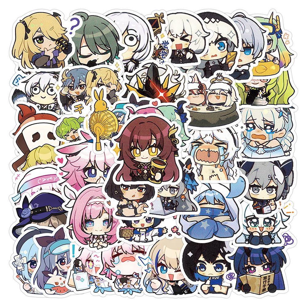 10 30 60Pcs Cute Game Honkai Impact 3 Stickers Anime Decals Graffiti Skateboard Water Bottle Laptop Kids Kawaii Cartoon Sticker