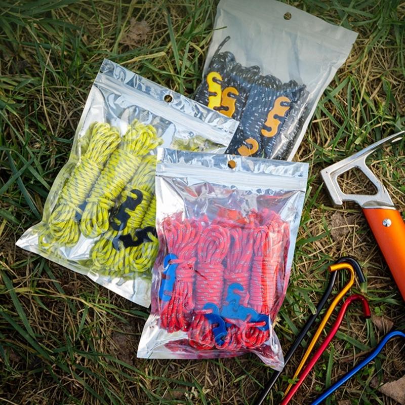 3mm Reflective Tent Guy Rope, 13 Feet Camping Rope Cord Guy Line for Camping Tent Fixation, Travel Backpacks, Outdoor