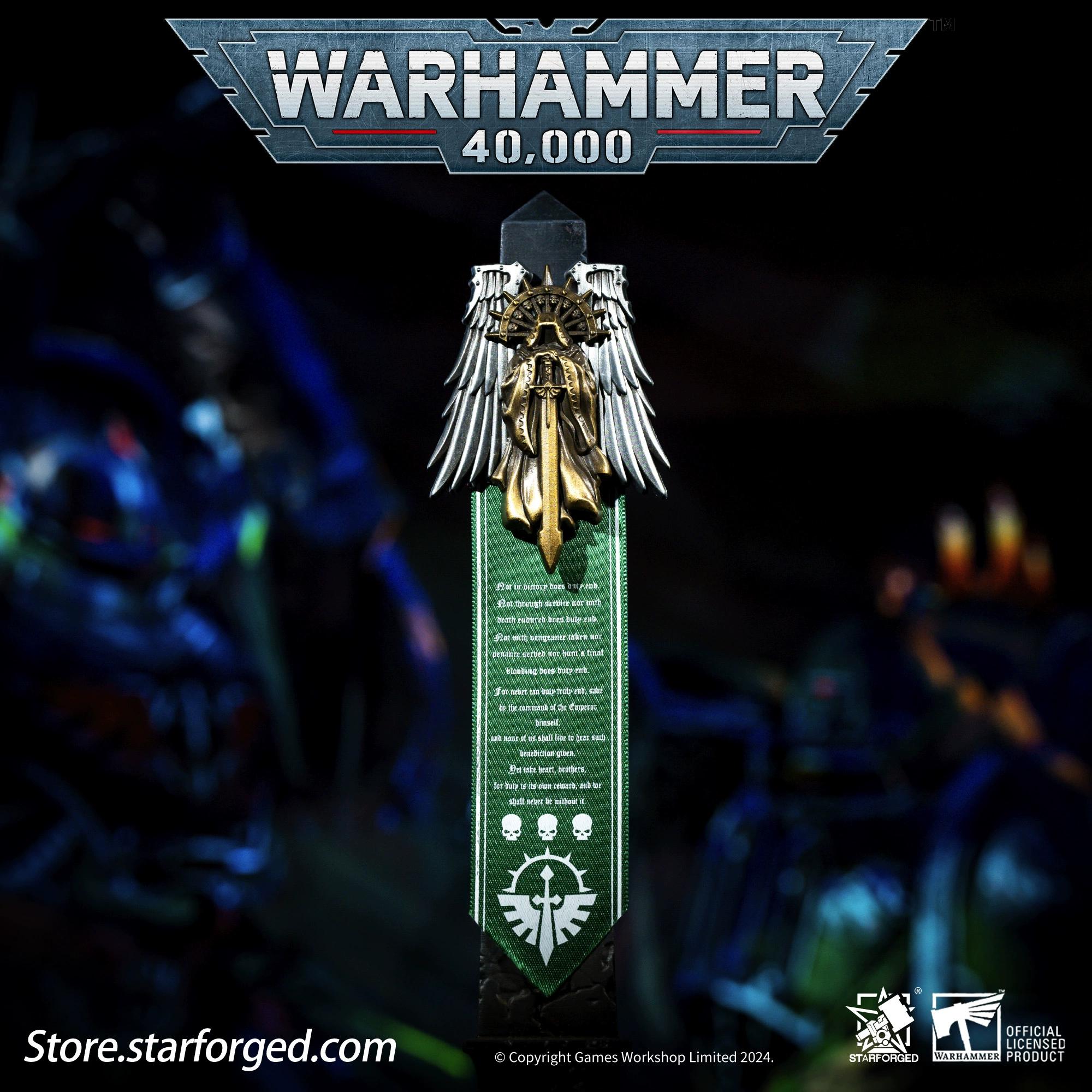 Badge Angelo Oscuro Stella Forgiata Stella Colata Angelo del Perdono Anello Interno Spilla Prova Warhammer 40K Periferica