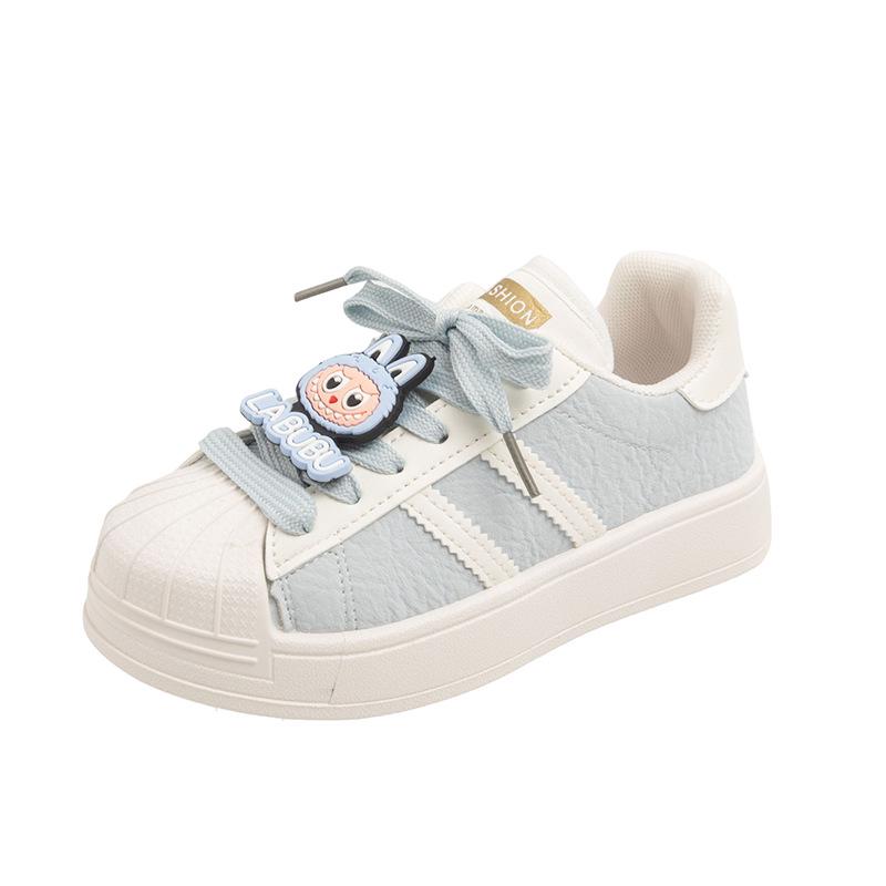 2025 Spring/Autumn Thick-Soled Boys' and Girls' Fashion Casual Versatile White Skate Shoes for Kids
