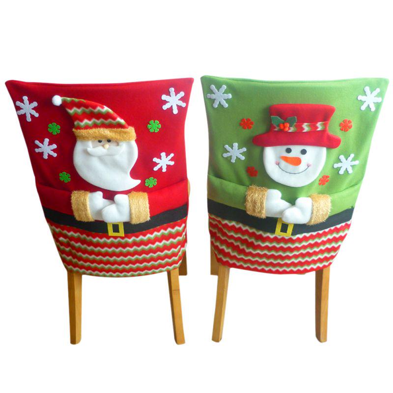 Christmas Supplies Santa Snowman Chair Cover Christmas Flannel Chair