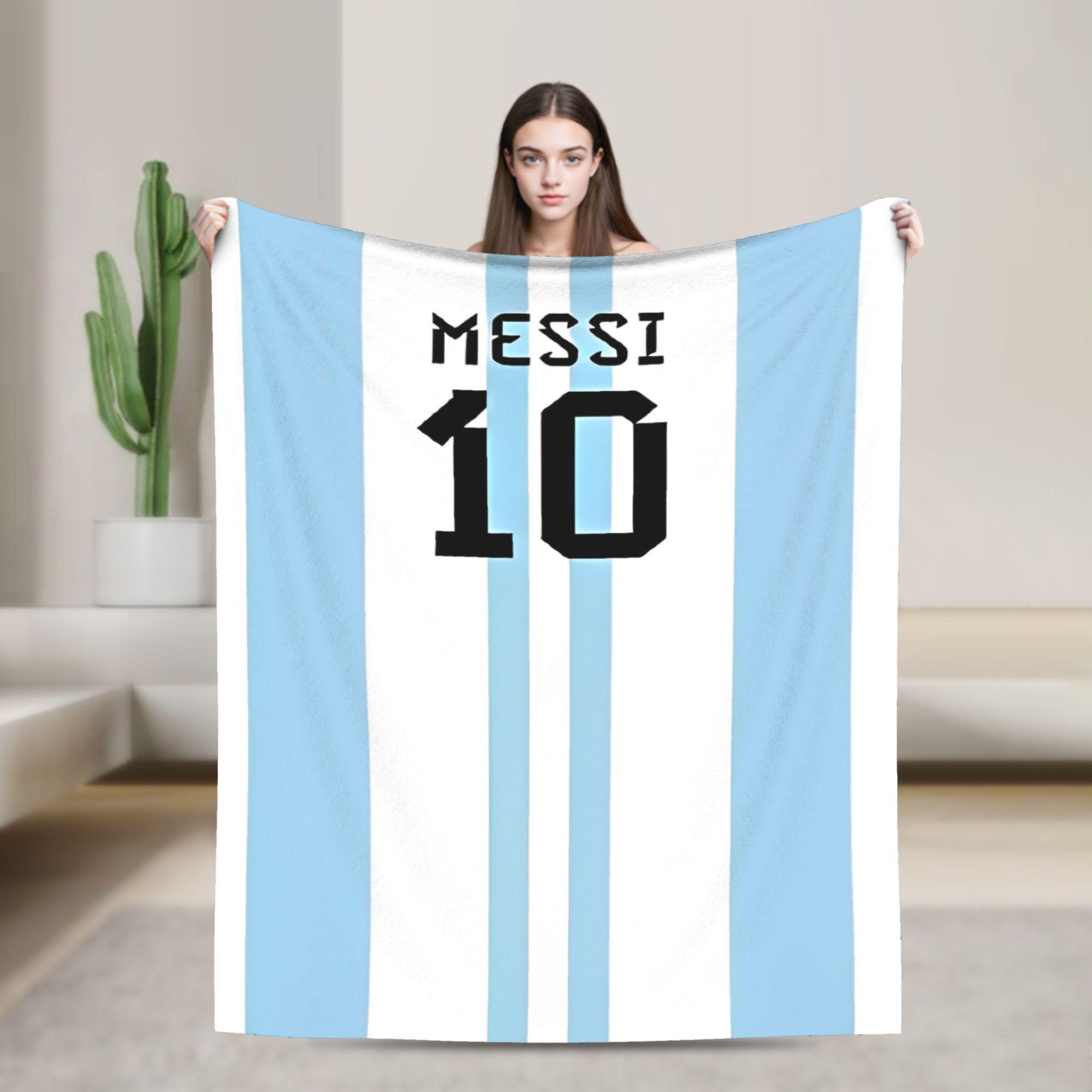 

Argentina Number 10 Football Soccer Flannel Blanket Messied Awesome Throw Blanket for Home Hotel Sofa 150*125cm Bedspread 150x180cm