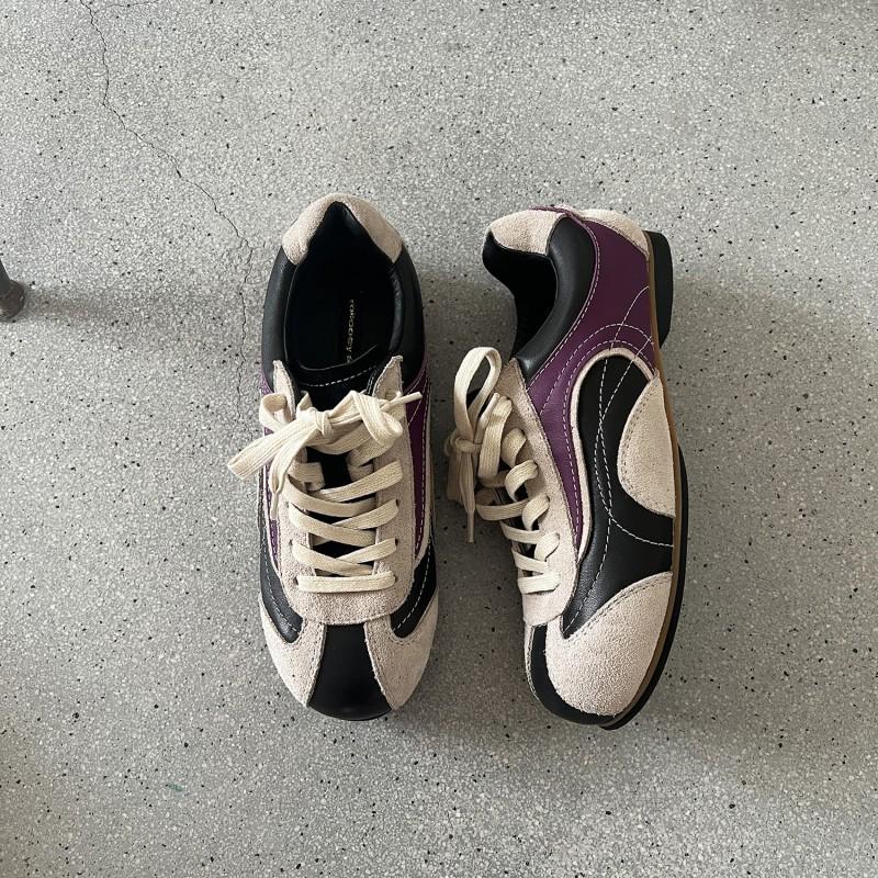 

Fashion New Tennis Lace-Up Hike Shoes Sneakers Cross-tied Comfort Casual Flats Shoes Woman High Quality Sport Shoes Female Sneakers 35 фиолетовый