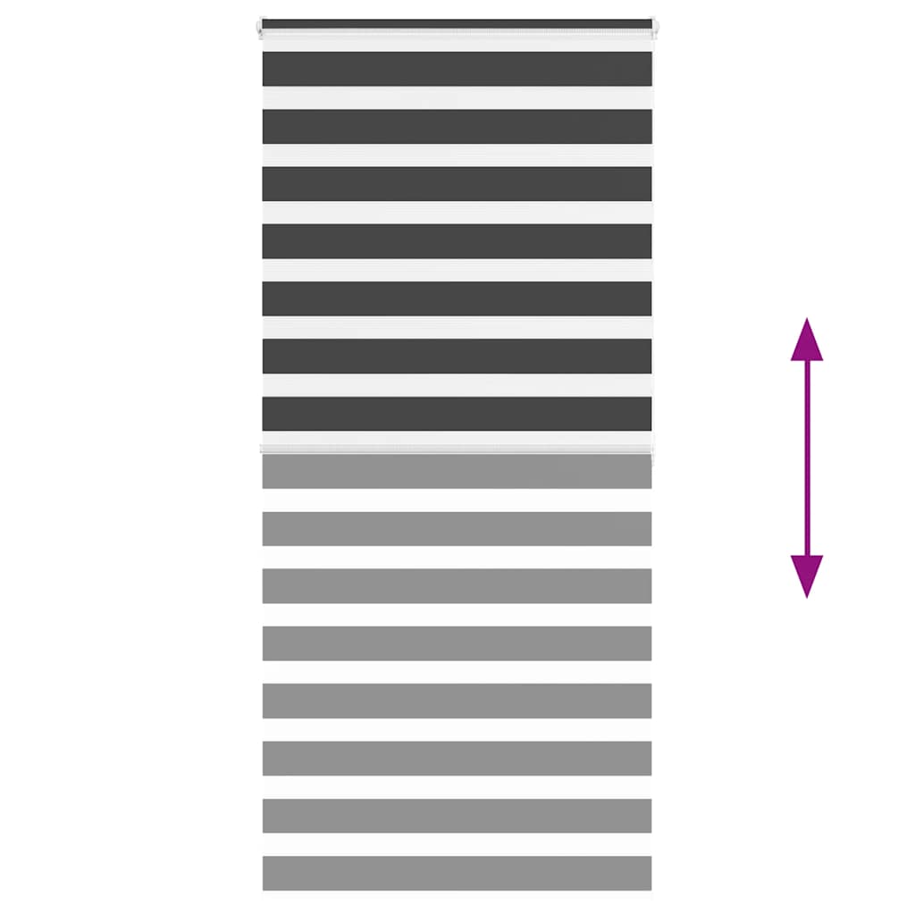 Zebra Roller Blind, Black, Fabric Width 110.9 Cm, Polyester