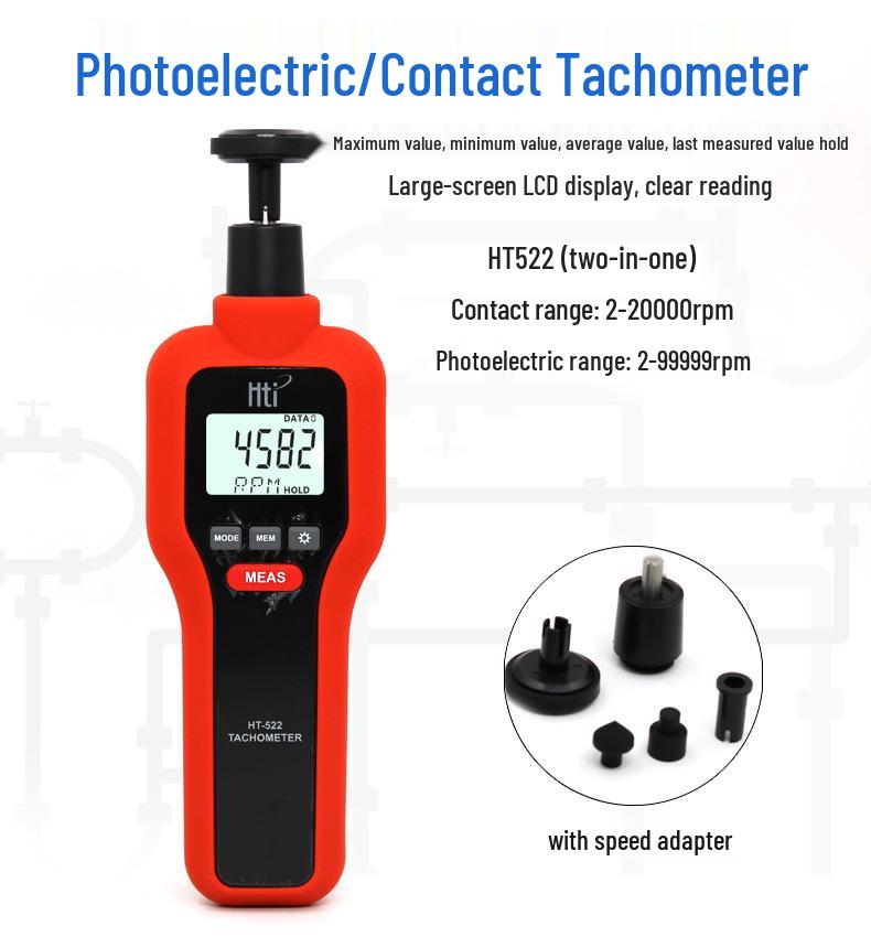 Xinsite HTIHT522 High-Precision Contact & Photoelectric Tachometer