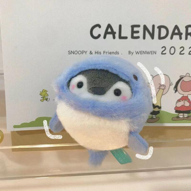 Adorable Plush Whale And Penguin Keychain Soft Fluffy Animal Toy Gift