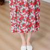 Plus Size Vintage Print Long Dress for Women Oversize Short Sleeve Elegant Loose Dresses Summer Casual Middle-aged Women's Clothing