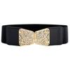 Trendy Womens Black Stretch Waist Belt Offering A Slender Look With Versatile Wear Options