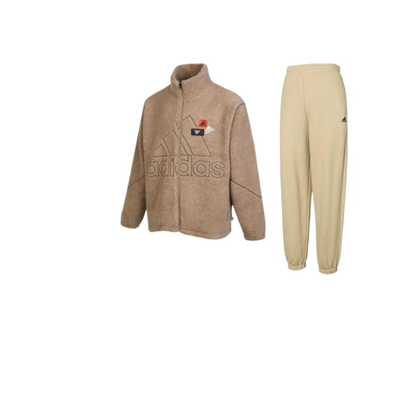 

Adidas Logo Label Stand Collar Long Sleeve Jacket Mid Waist Cuffed Pants Casual Sports Suit Unisex suit IV7609+-HN8954 XL