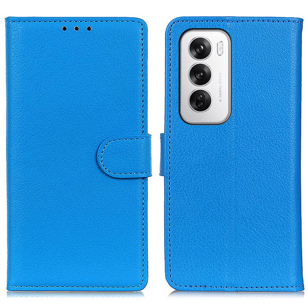 For Oppo Reno12 5G (Global) Stand Case Litchi Texture Leather Wallet Phone Cover