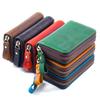 Crazy Horse Leather Car Key Holder with Zipper and Hook - Portable, Anti-Lost, Top Layer Cowhide.