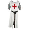 Mens Medieval Knight Crusader Templar Surcoat Halloween Costume with Hooded Cap Cloak Robe Cosplay Renaissance S-6XL