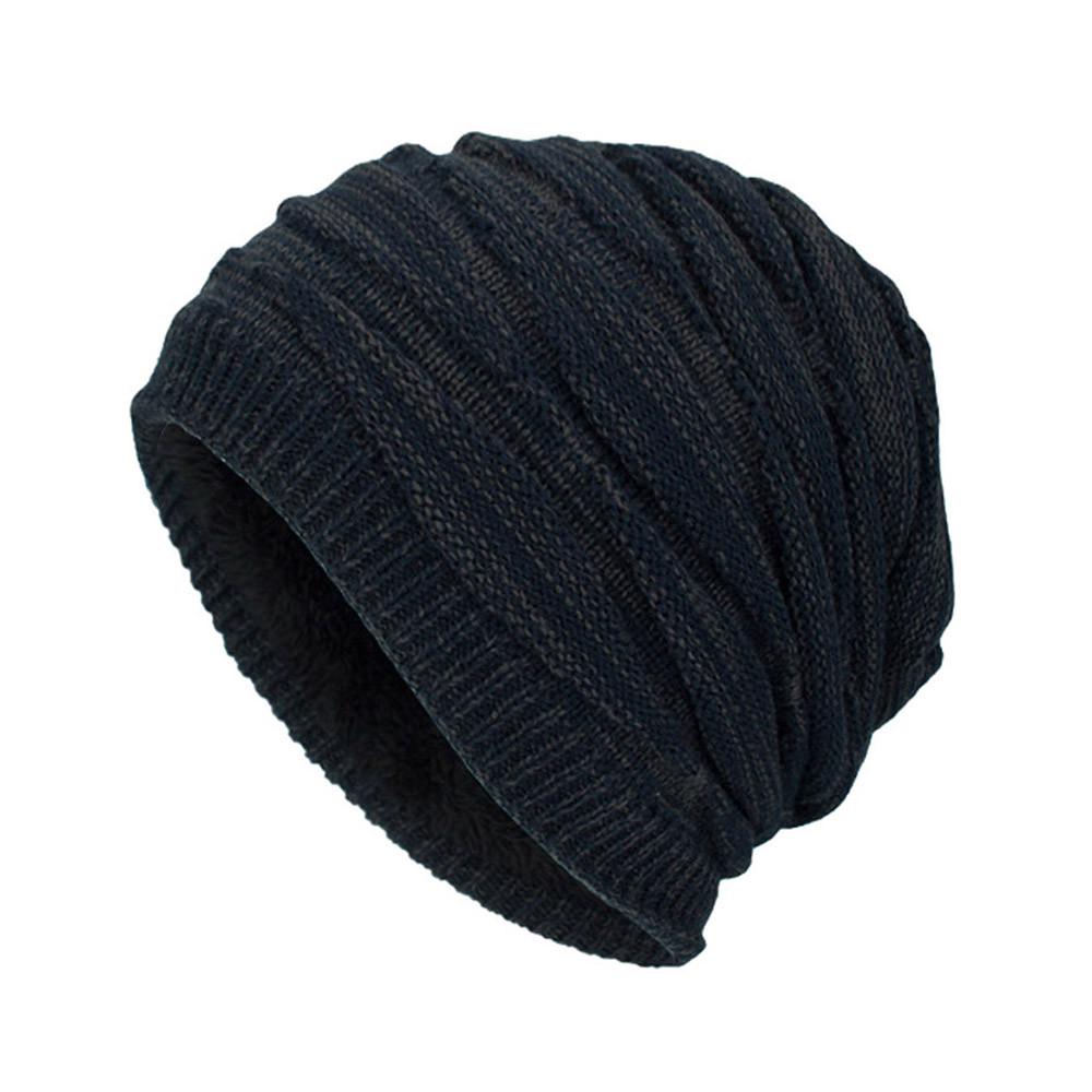 Men Winter Outdoor Wool Knit Warm Hat Thick Soft Ski Caps