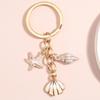 Ocean Series Seashell Conch Starfish Keychain Women Girls Keyrings Birthday Party Jewelry Gifts