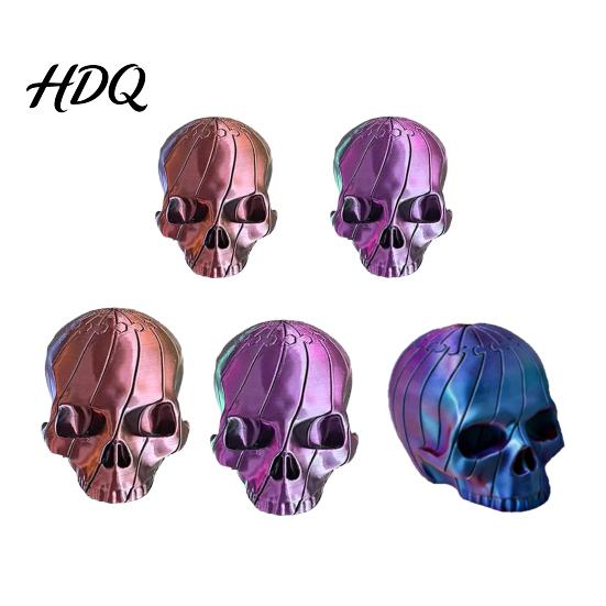 Relaxation Desk Toy 3D Printed Twisting Skull Stress Relief Spiral Gothic Pocket-sized Reliever Articulated Rotating Fidget Spinner Party Favors Hand