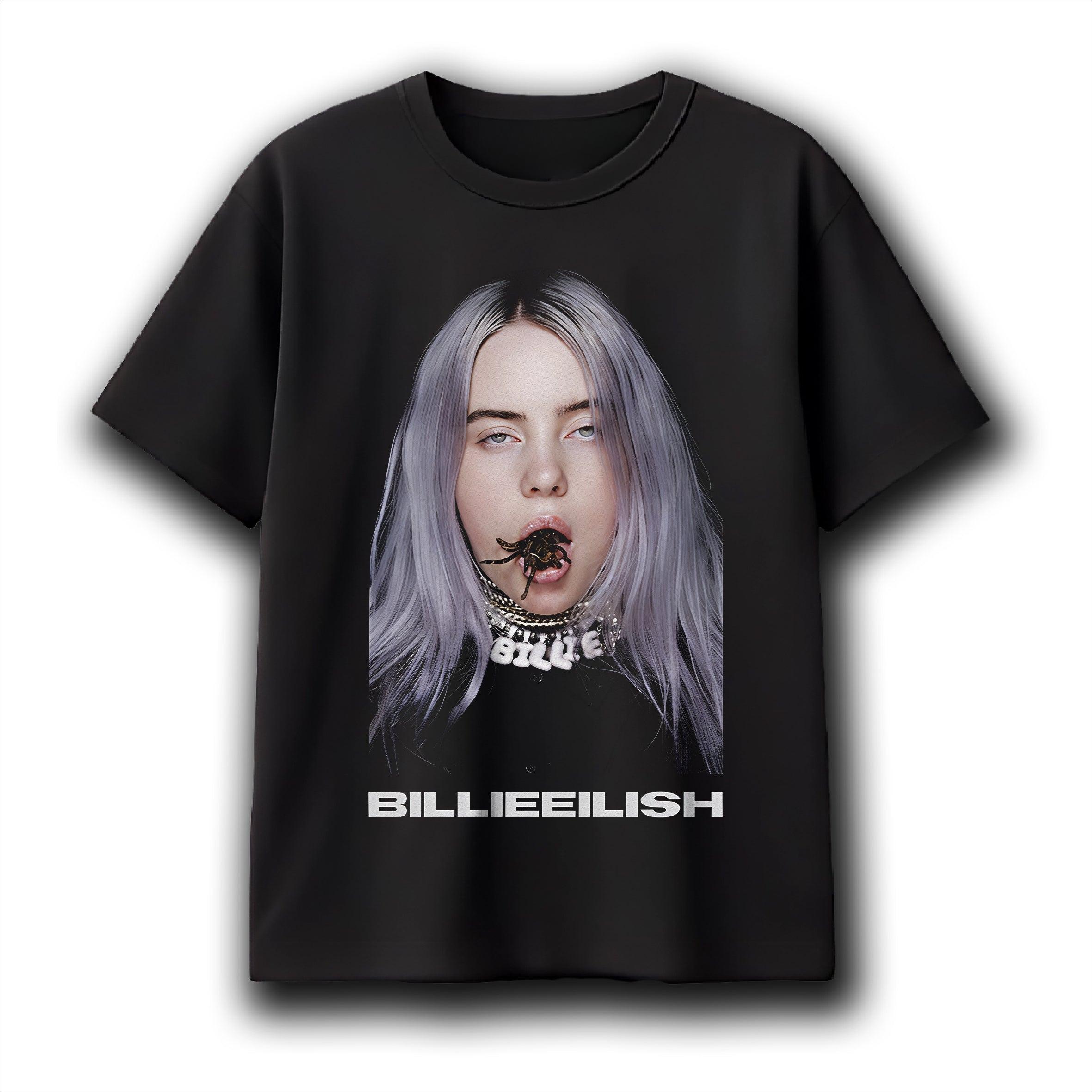Billie Eilish Spider Portrait Graphic Tshirt Unisex Unisex Streetwear Cotton Pop Music Fan Merch Tee Tops L