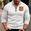 Winter new casual men's half-zipper stand-up collar sticker bag thick sweater pullover