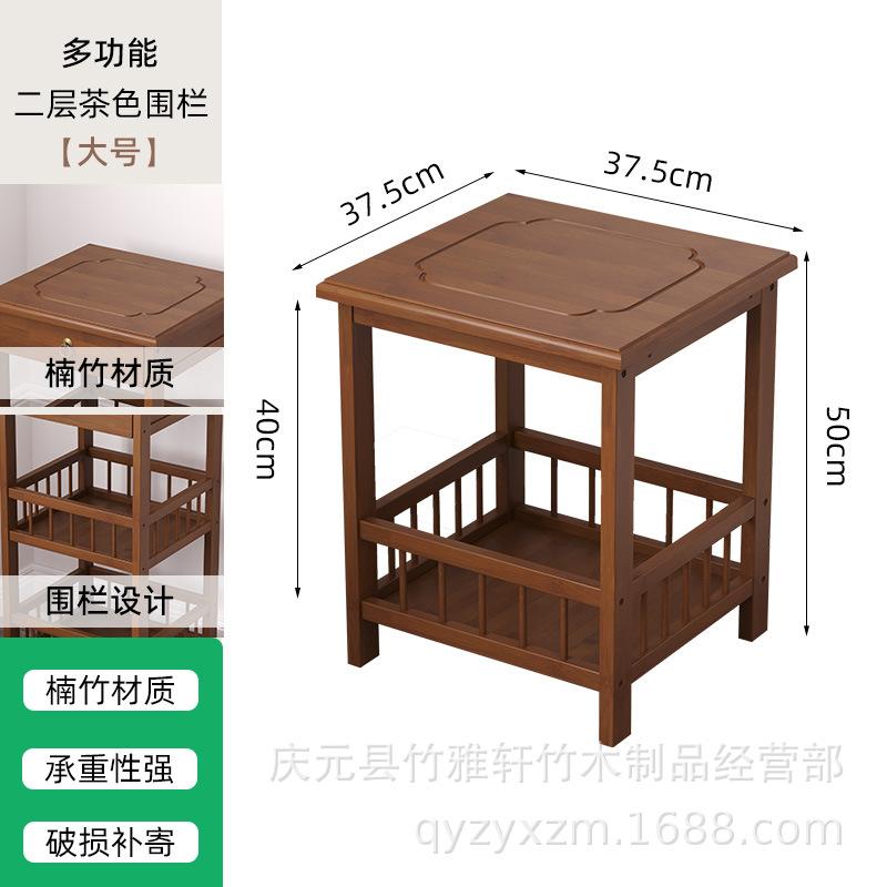 Modern Bamboo&Wooden Plant Stand-Living Room Corner Shelf with Storage Multi-Tiered Flower Pot Holder for Balcony & Indoor Decor