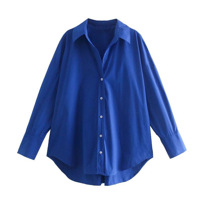 Fashion Spring Basic Style Long Sleeves Shirt Poplin