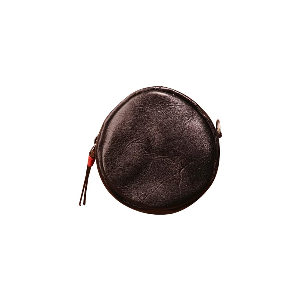 

Whatna Tanned Natural Cowhide Leather Coin Case for Men and Mini Small Card Genuine Leather Earphone Storage Case SG136 Antique-Style Purse/Coin чорний