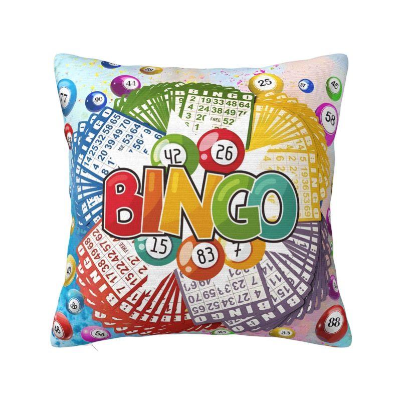 Heißes Spiel Bingo Bälle Karten Kissenbezüge Heimdeko D-Druck Sofa Stuhl Kissenbezug Polyester Weicher Kissenbezug