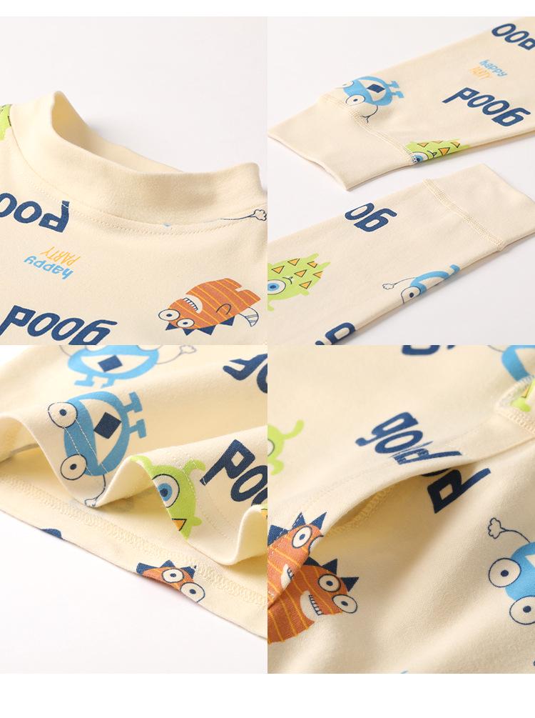 Class A Children's All-Cotton Antibacterial Pajama Set - Autumn Home Wear