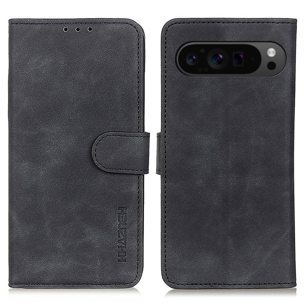 KHAZNEH For Google Pixel 10 Pro XL/9 Pro XL Case PU Leather Retro Design Wallet Phone Cover