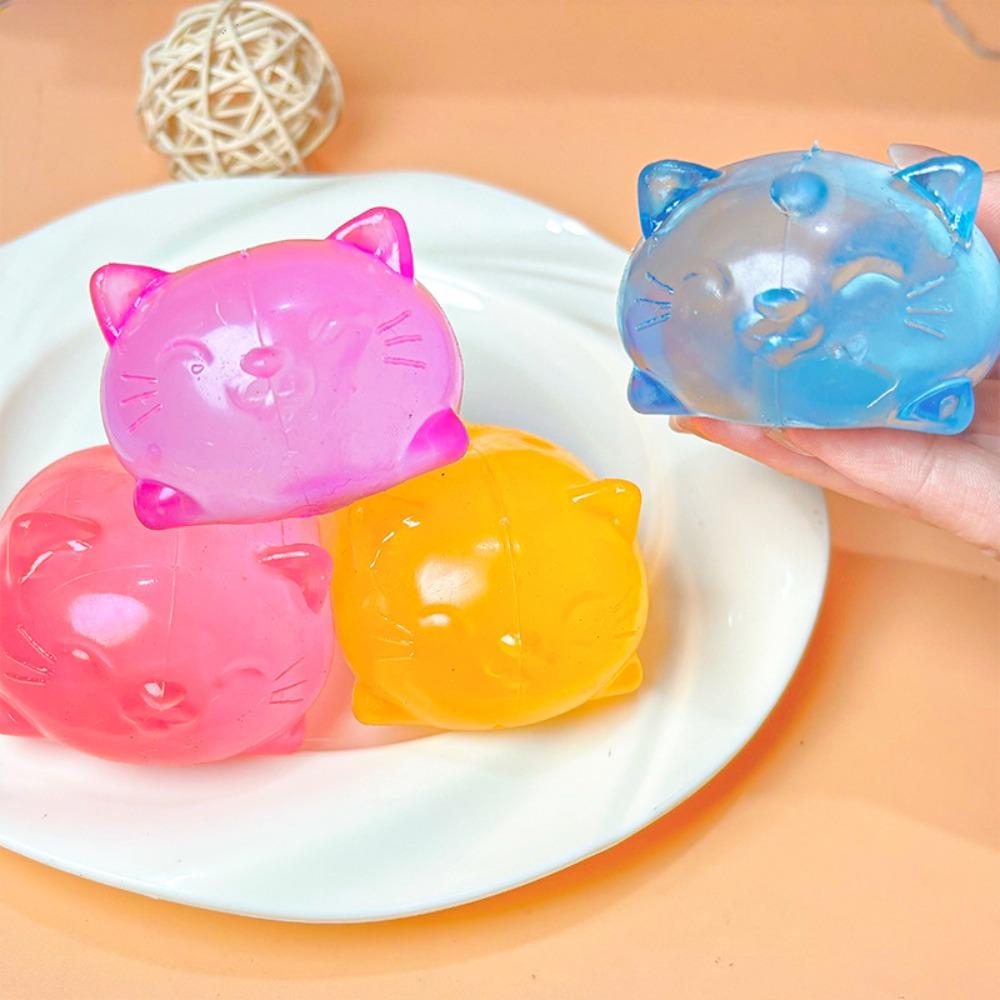 Gummy Cat Squishy Toys Slow Rise Stress Relief Ball Sensory Fidget Toys for Adult Kids Anti-Anxiety Sensory Toys for Autism ADHD