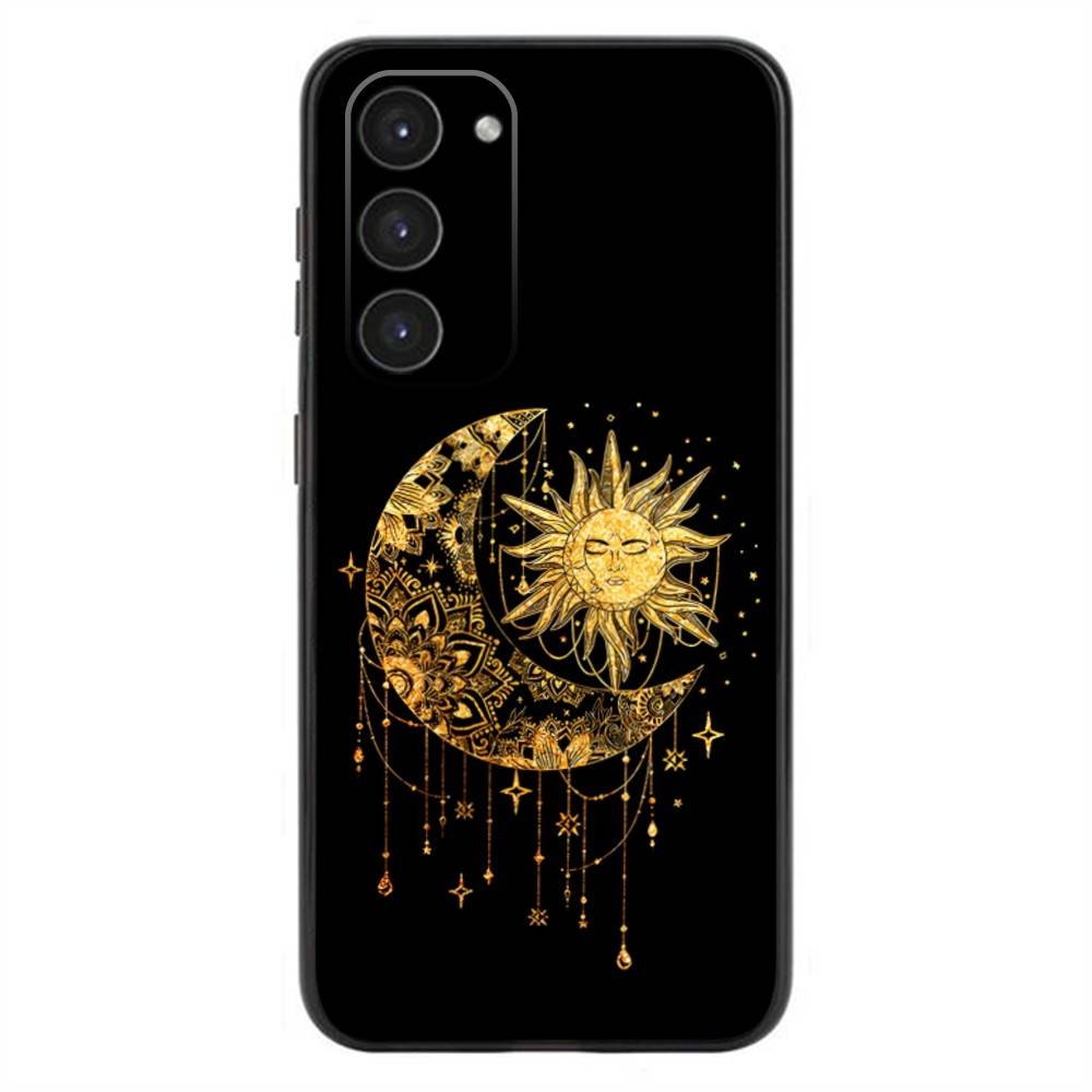 Suns Moons Clouds Astrological Phone Case For Samsung Galaxy A20,21s,22,31,32,52,53,72,73,80,91 Soft Liquid Silicone Black Cover