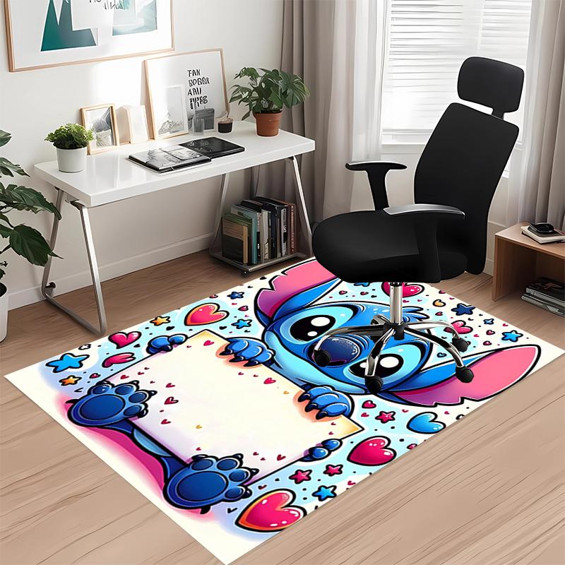 Stitch Printed Carpet, for Office Chair Living Room Bedroom Kitchen Room Decor Gifts.