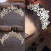 Bridal Crown Baroque Luxury Crystal AB Tiara Light Gold Color Diadem Tiaras For Women Bride Wedding Hair Accessories