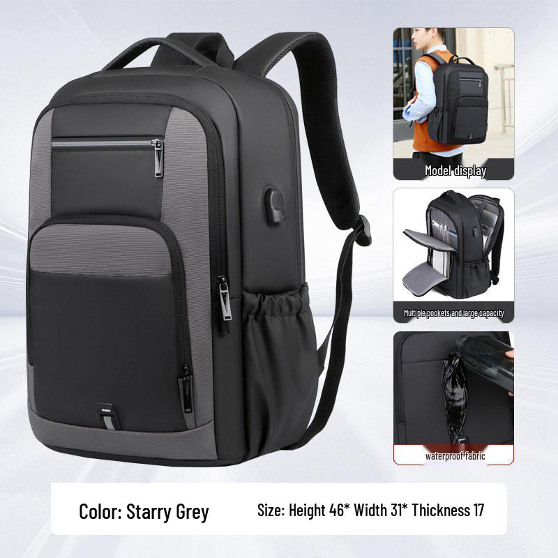 Large-Capacity Men's Backpack, High-End Women's Travel Backpack, Trendy Commuter Schoolbag, Waterproof Laptop Bag